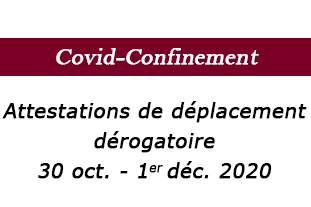 #Confinement 2 : attestations de déplacement dérogatoire